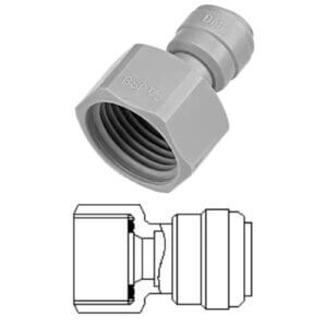FEMALE ADAPTOR 3/8 x 1/2 (bsp) FLAT END
