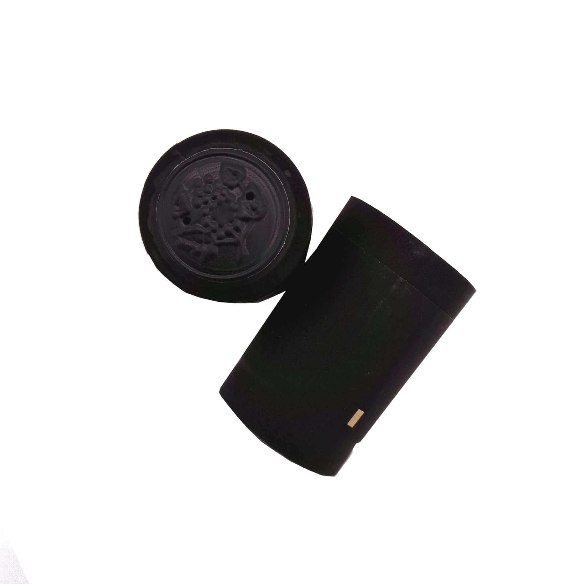 PVC Cap 30 x 40 mm Black Matt with Gold tear off band (12's)